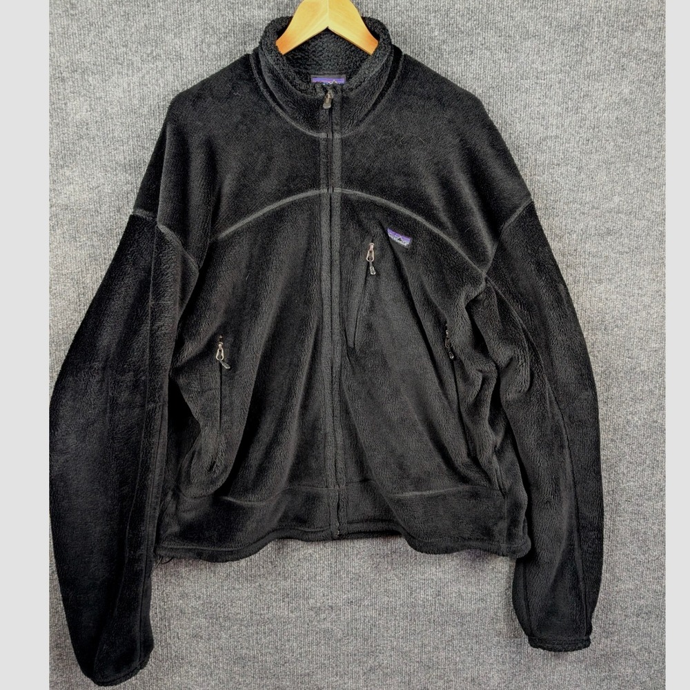 Patagonia R2 Regulator Fleece Jacket Mens XL Black Full Zip Technical Midlayer